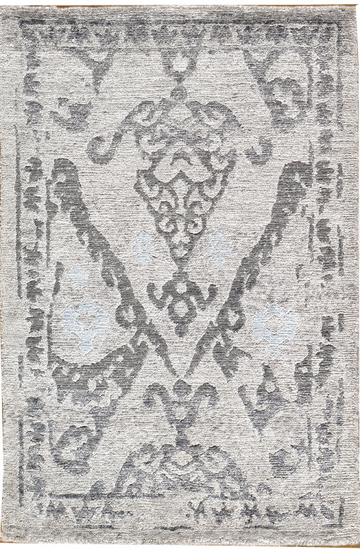 ZA1003S-IKAT - Bamboo Viscose & Wool Contemporary Rug